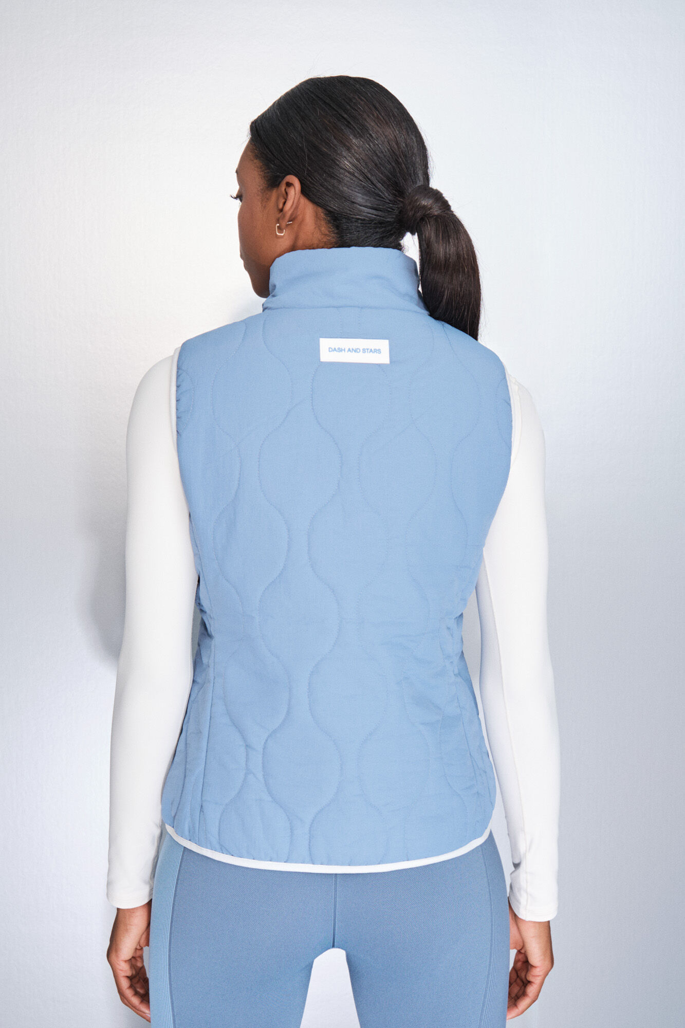 Dash and Stars Colete acolchoado forrado azul azul