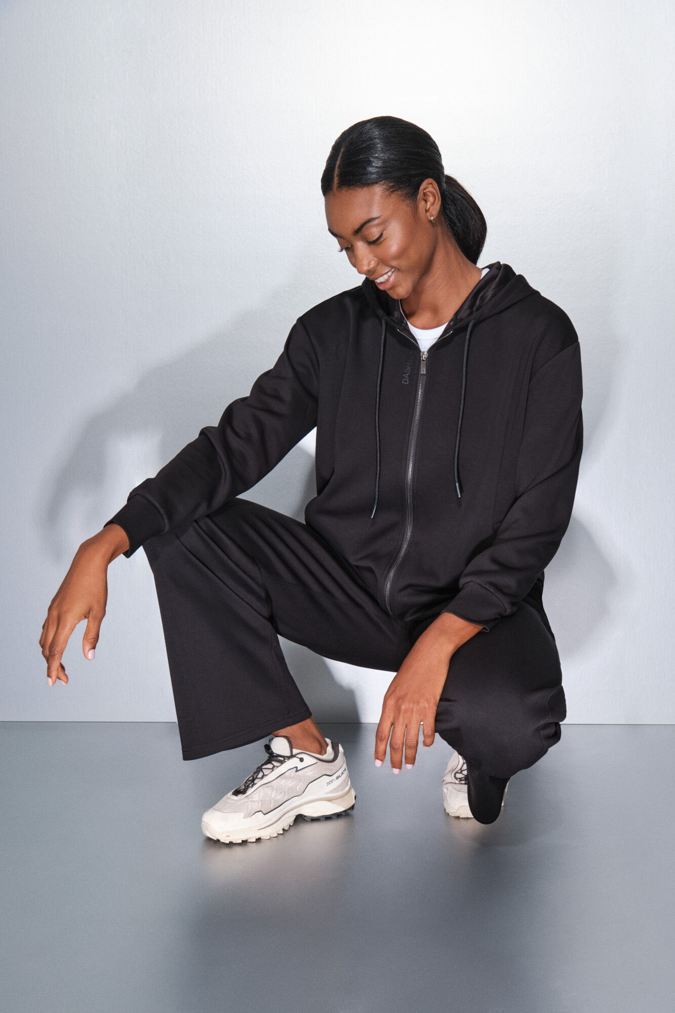 Dash and Stars Casaco preta com fecho-&eacute;clair  preto