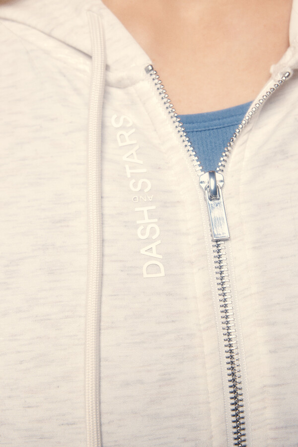 Dash and Stars Jaqueta modal cinza soft touch beige