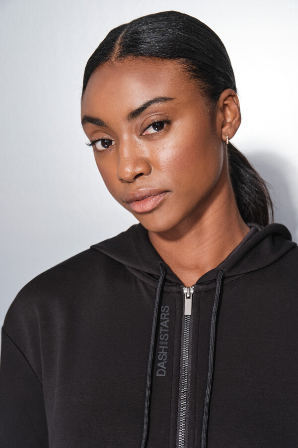 Dash and Stars Casaco preta com fecho-éclair  preto