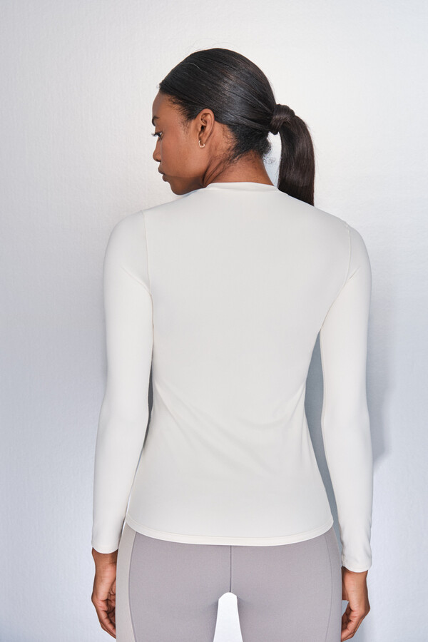 Dash and Stars Camiseta manga larga blanco beige