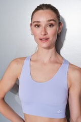 Dash and Stars Sujetador deportivo reversible lila y blanco
