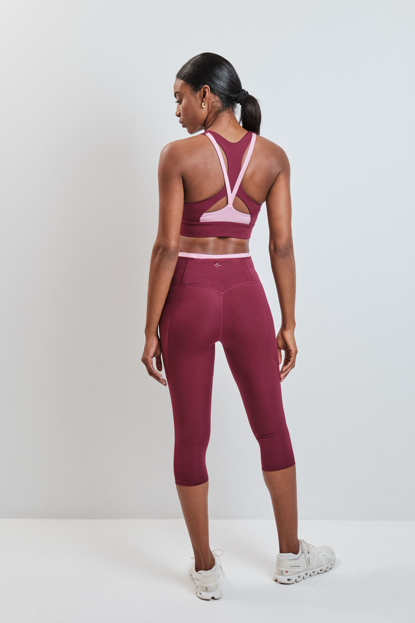 Dash and Stars Legging capri 4D STRETCH bordeaux vermelho