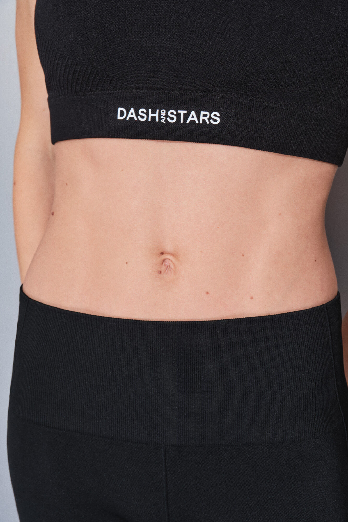 Dash and Stars Leggings pretas sem costuras e confort&aacute;veis preto