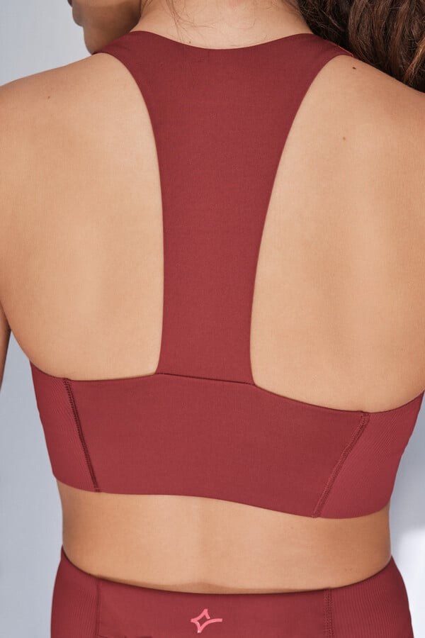 Dash and Stars Soutien desportivo 4D Stretch marrom vermelho