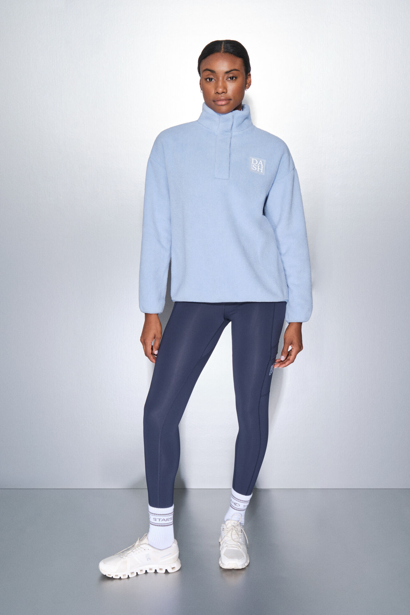 Dash and Stars Sudadera polar cremallera azul beb&eacute; azul