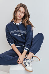 Dash and Stars Sweatshirt college em molet&atilde;o azul azul