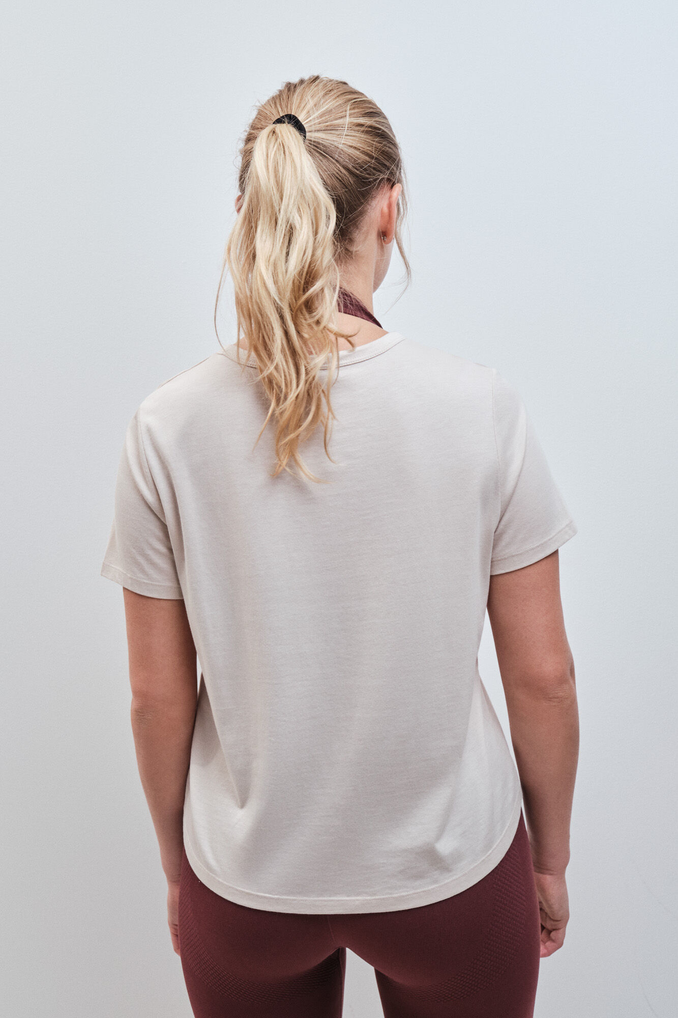 Dash and Stars T-shirt de manga curta em algod&atilde;o e modal branco beige