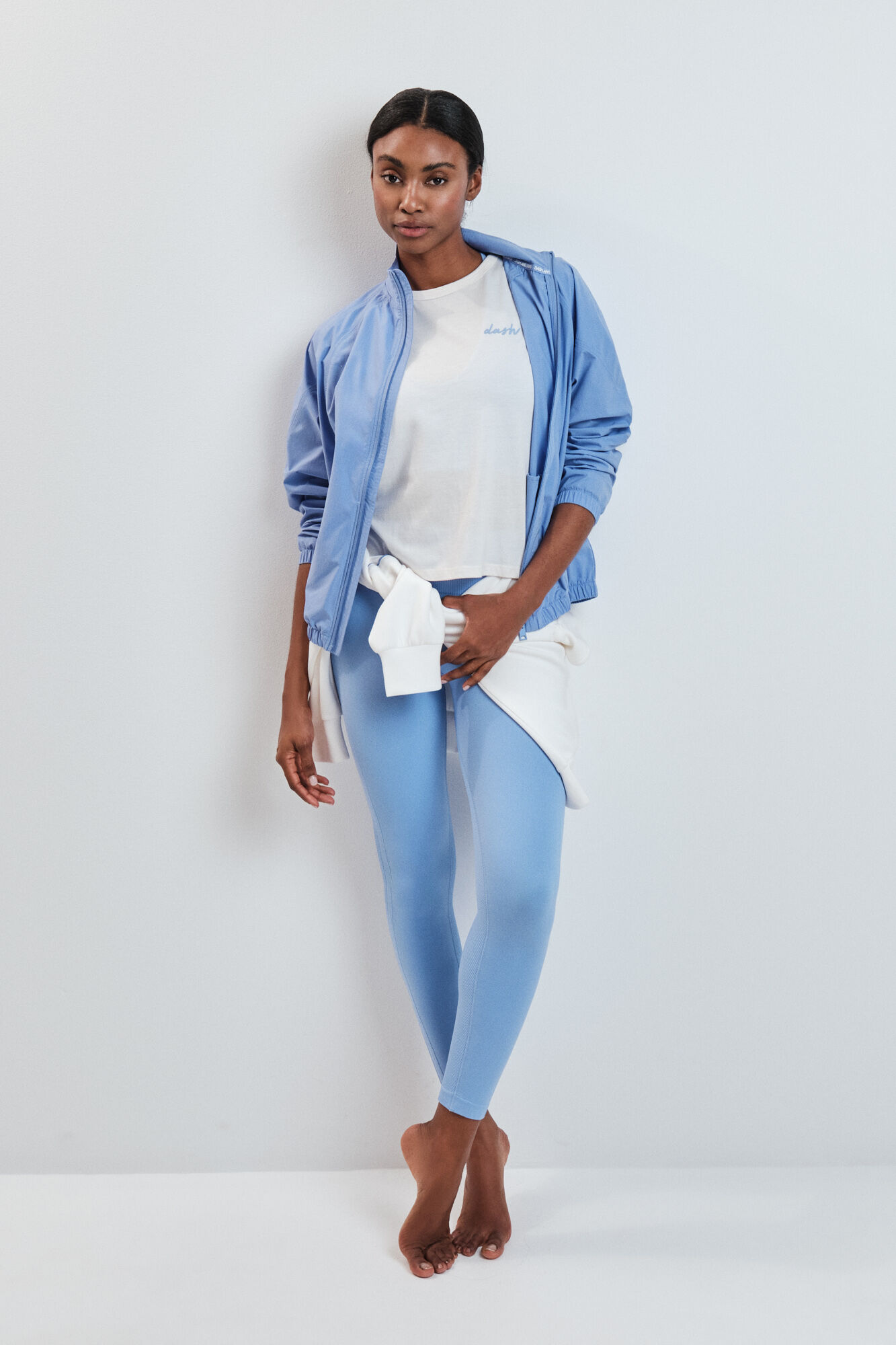 Dash and Stars T-shirt de manga curta extrassuave branca beige