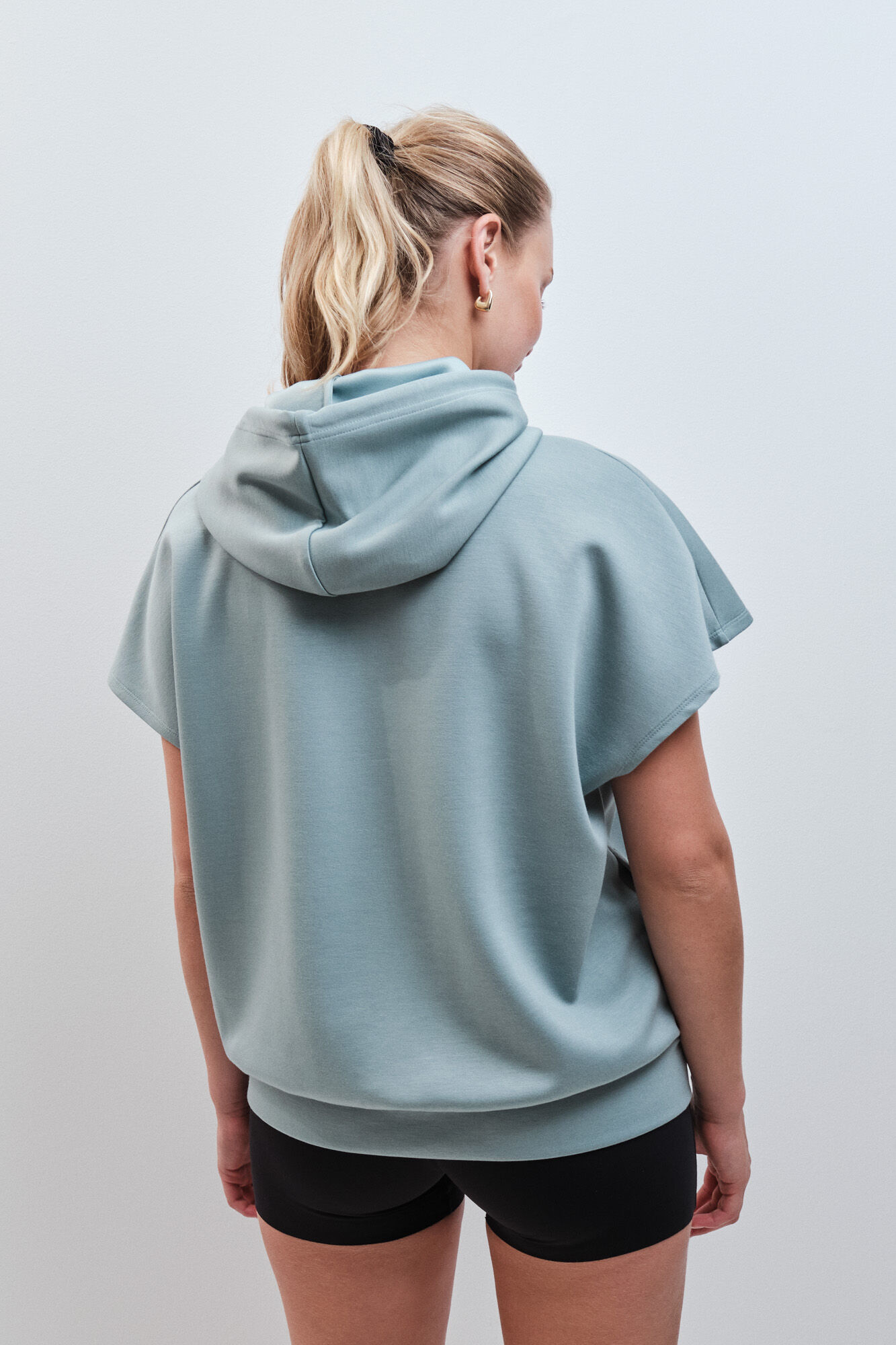 Dash and Stars Sweatshirt com capuz sem mangas verde verde