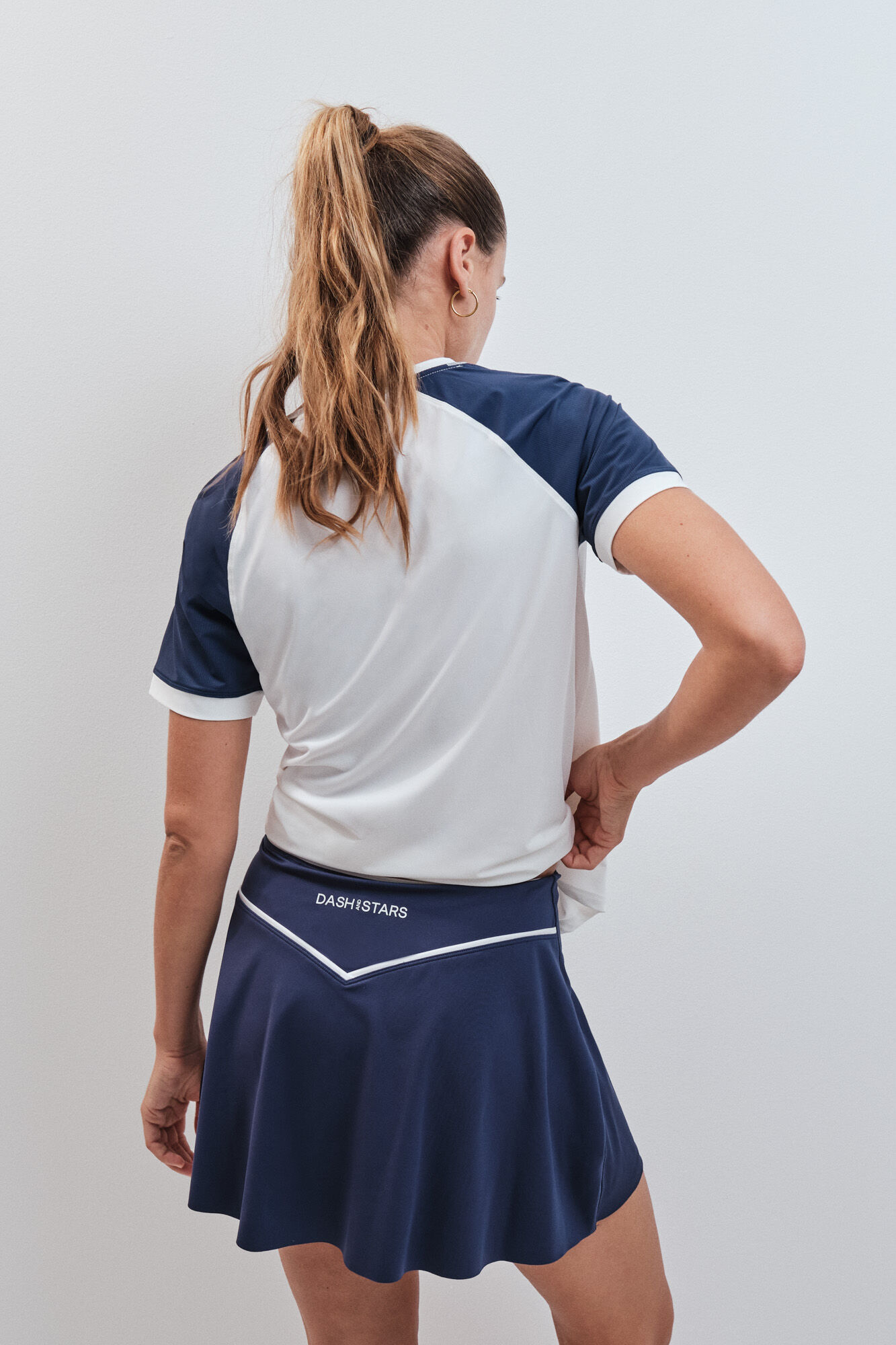Dash and Stars Falda malla interior azul