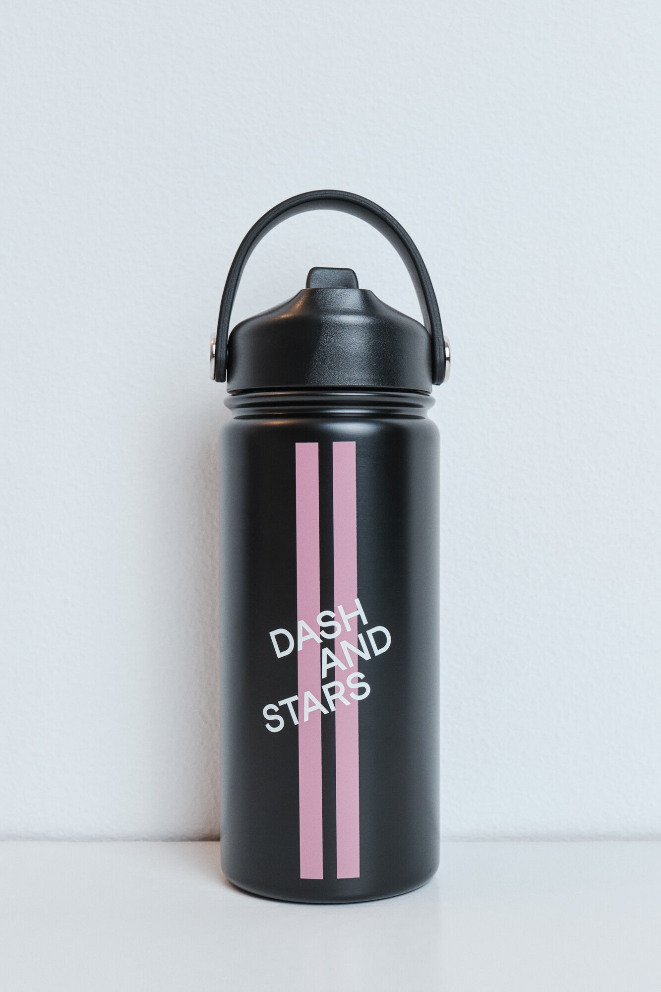 Dash and Stars Botella acero inoxidable negra negro