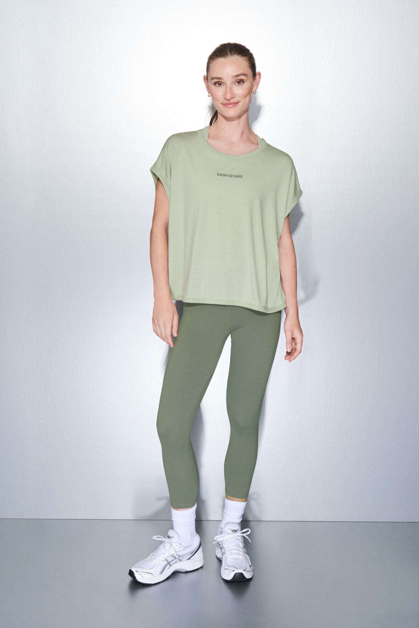 Dash and Stars Camiseta tejido extra suave verde verde