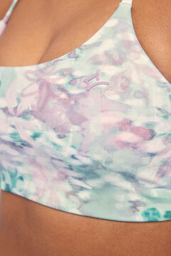 Dash and Stars Top esportivo com estampa floral verde