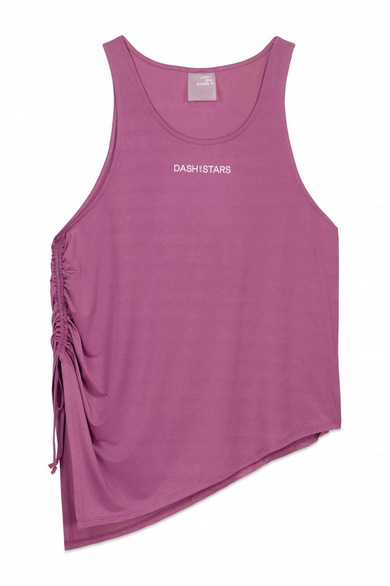 Dash and Stars Camiseta halter asim&eacute;trica rosa rosa