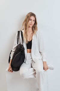 Dash and Stars Cal&ccedil;as compridas largas em viscose suave cinza