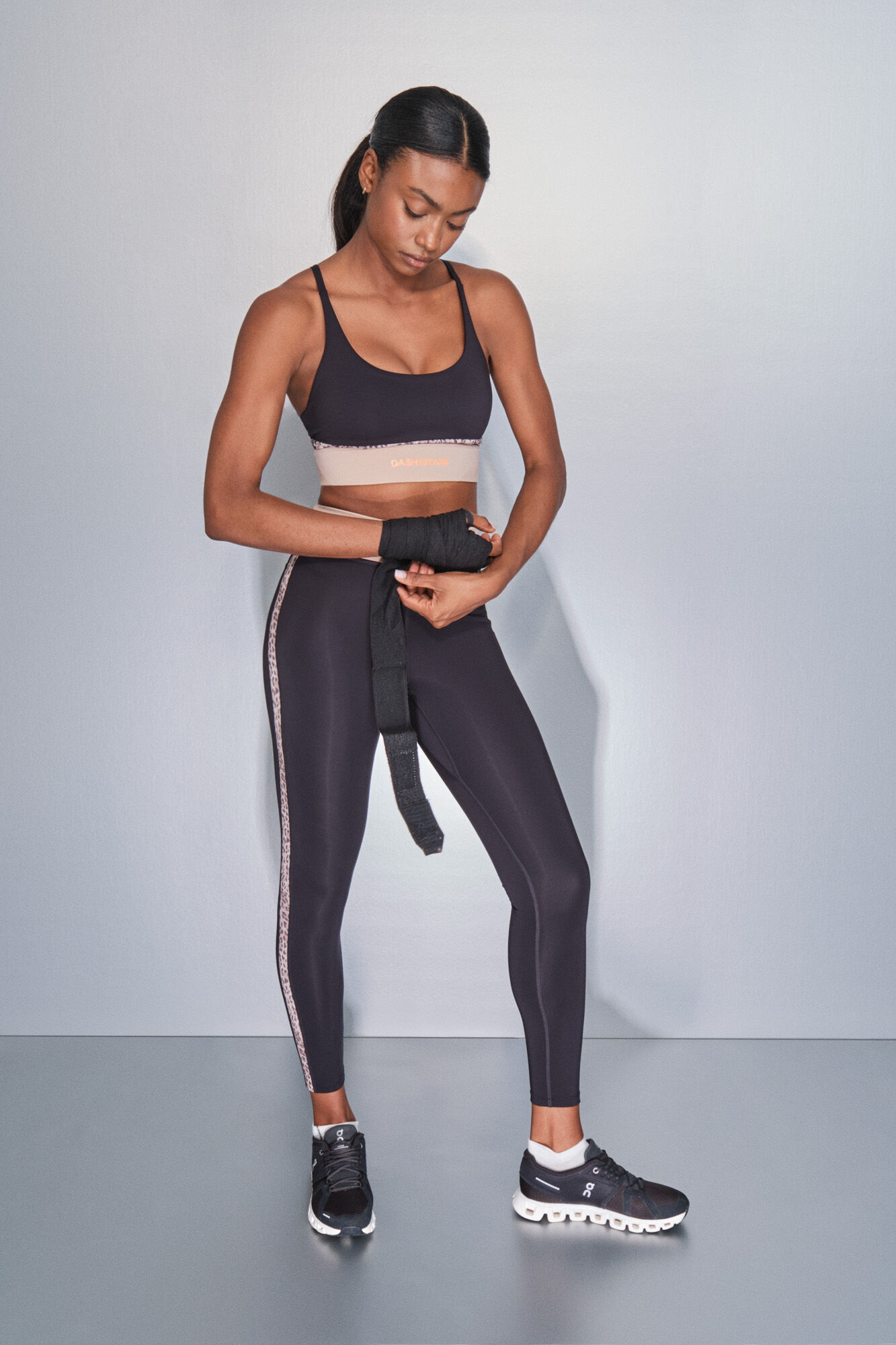 Dash and Stars Legging preta com estampa animal 4D STRETCH preto