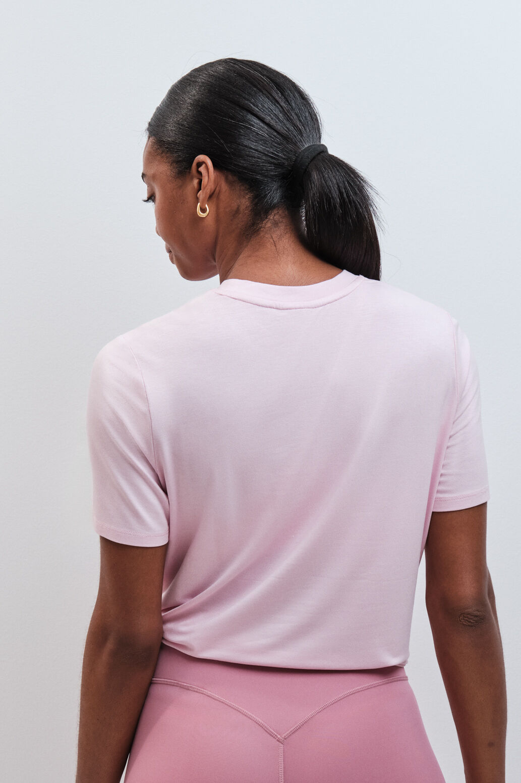 Dash and Stars T-shirt fluida de manga curta rosa rosa