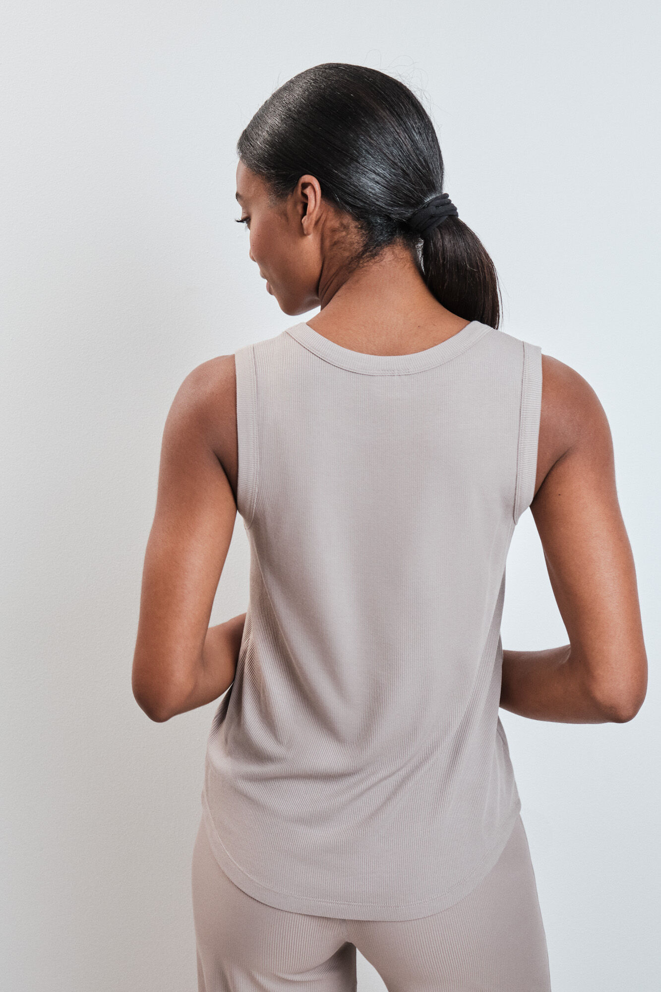 Dash and Stars T-shirt de al&ccedil;as canelada bege cru