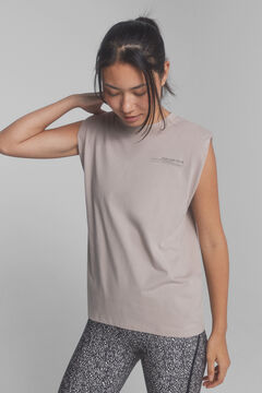 Dash and Stars T-shirt mangas com ombreiras beige
