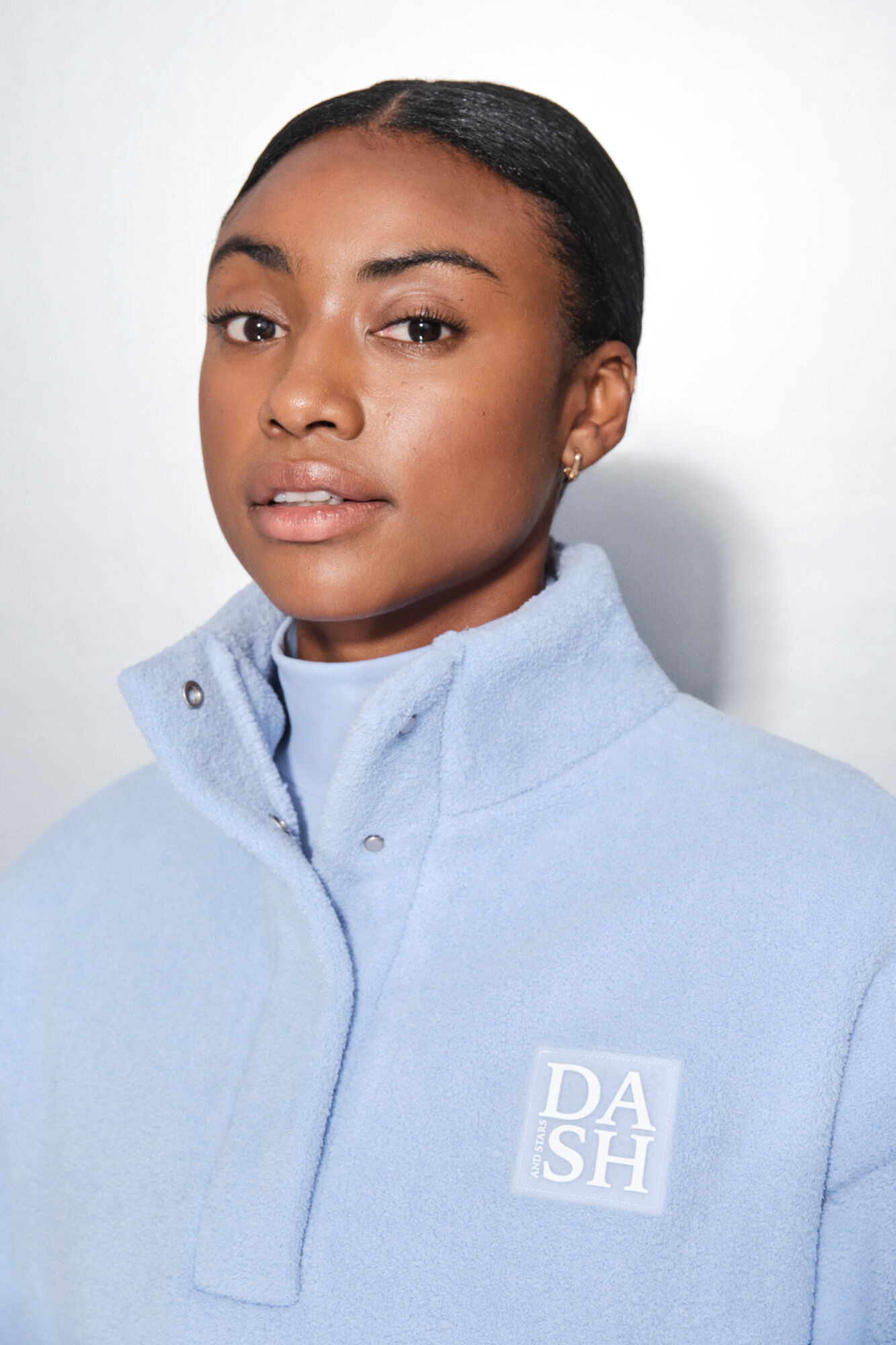 Dash and Stars Sudadera polar cremallera azul beb&eacute; azul