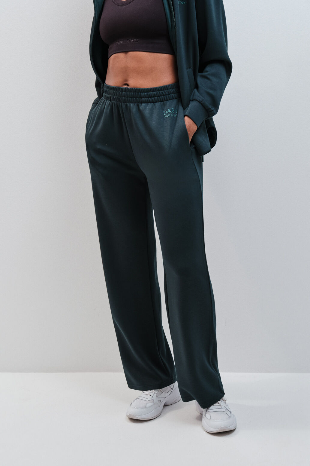 Dash and Stars Cal&ccedil;a comprida soft touch verde