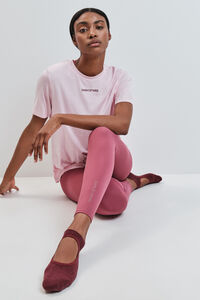 Dash and Stars T-shirt manga curta em modal rosa