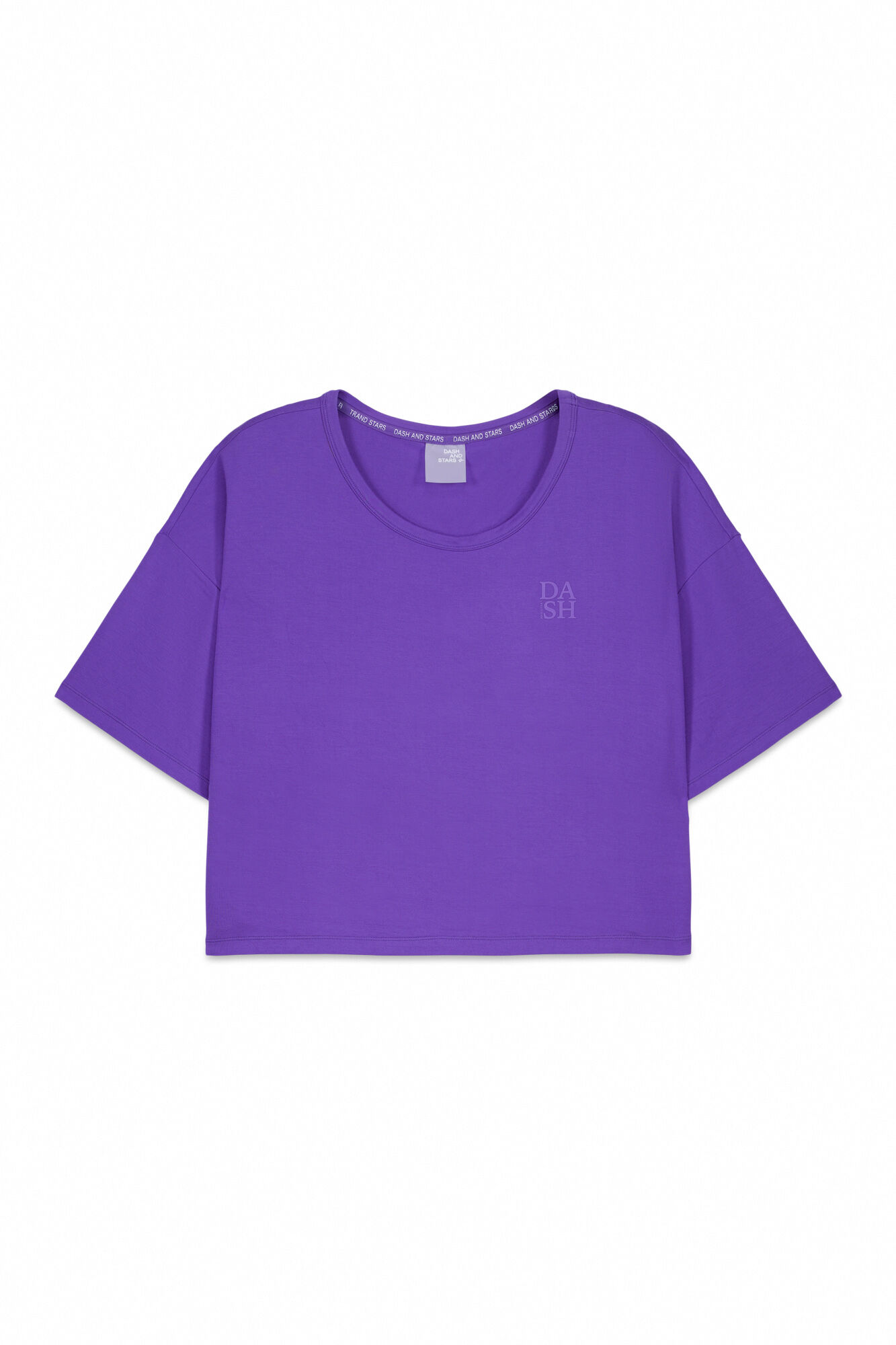 Dash and Stars T-shirt manga curta extrassuave roxa rosa