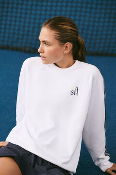 Dash and Stars Sudadera felpa 100% algodón blanco beige