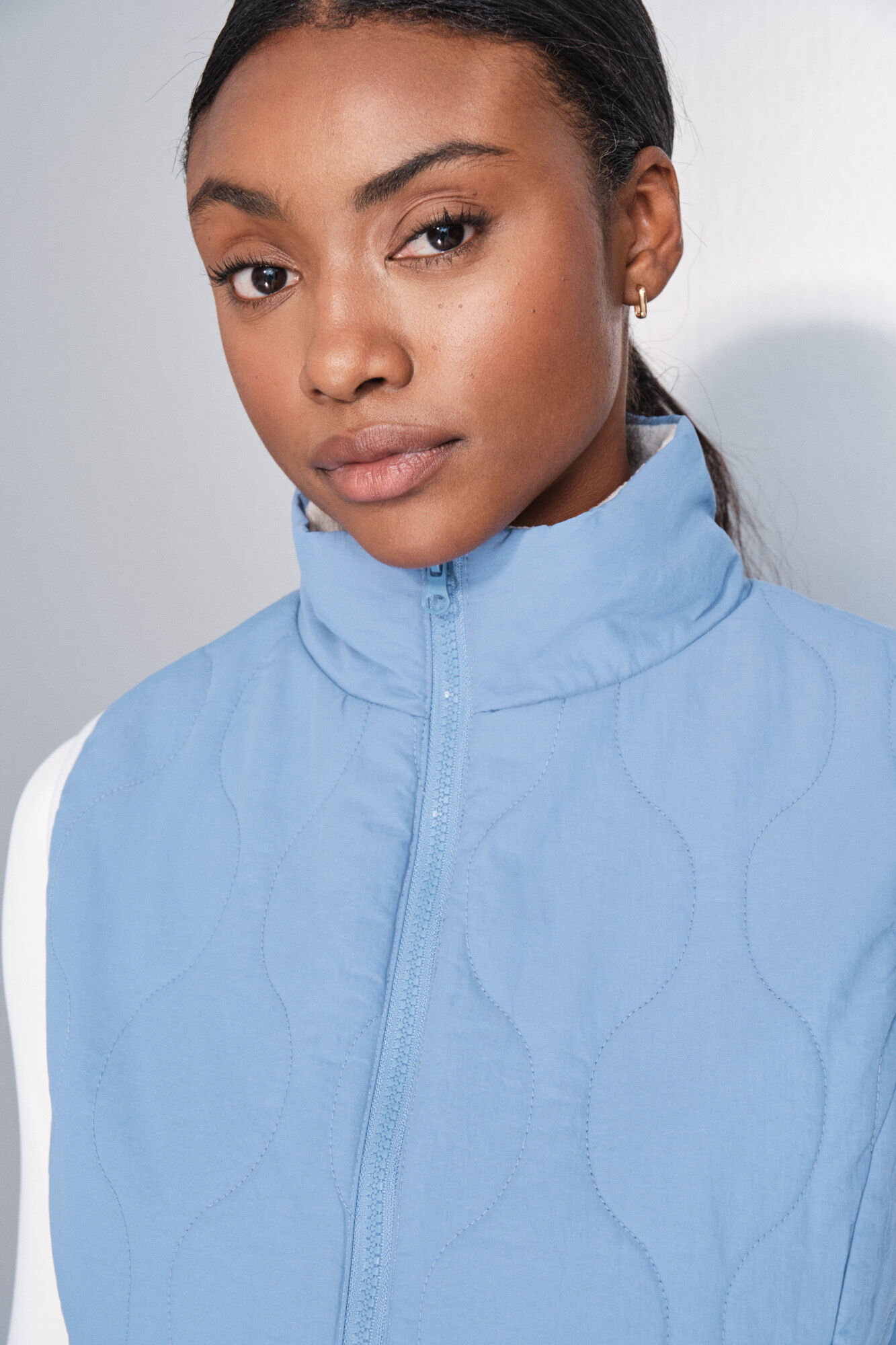 Dash and Stars Colete acolchoado forrado azul azul