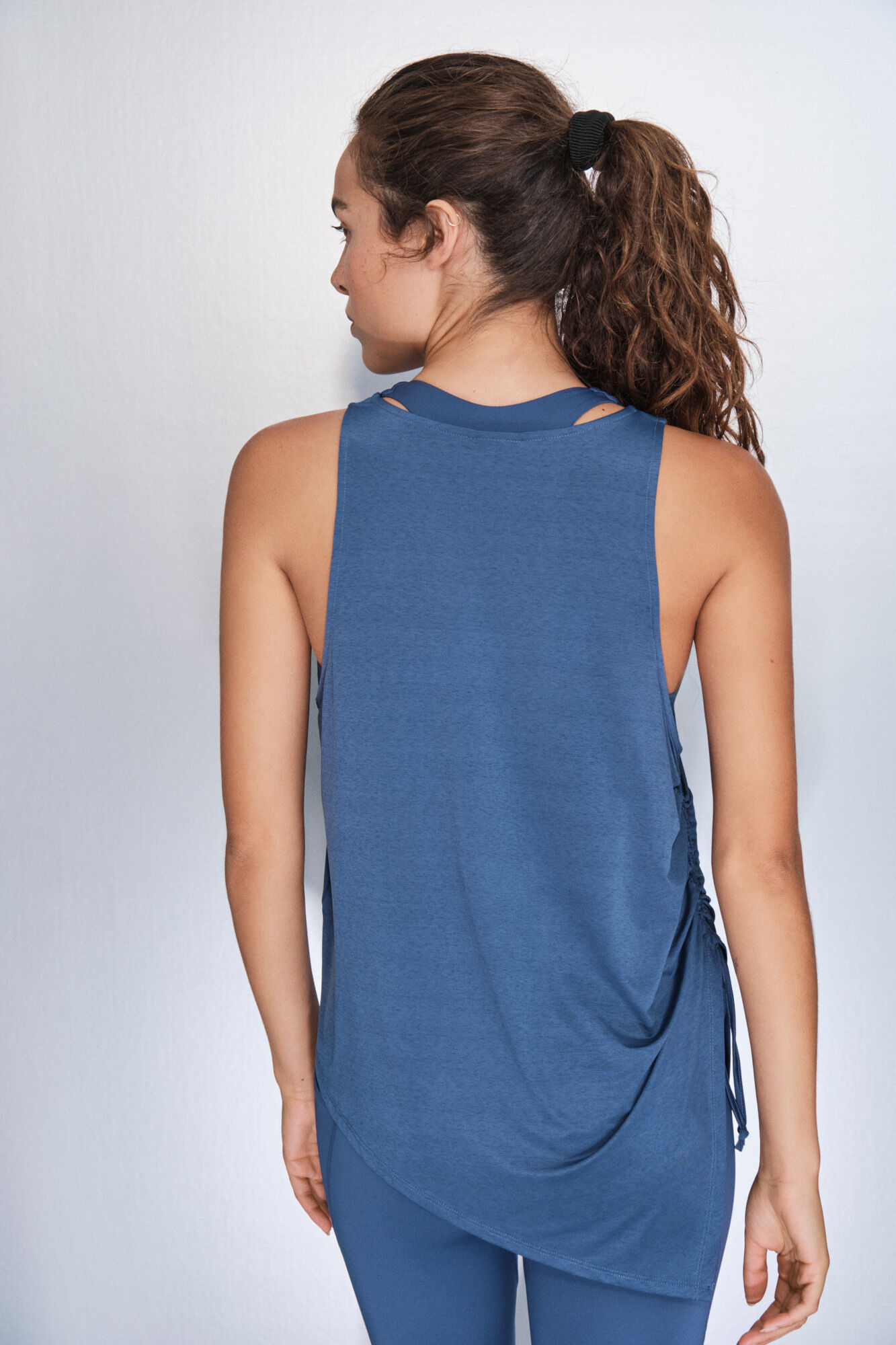 Dash and Stars T-shirt halter assim&eacute;trico azul azul