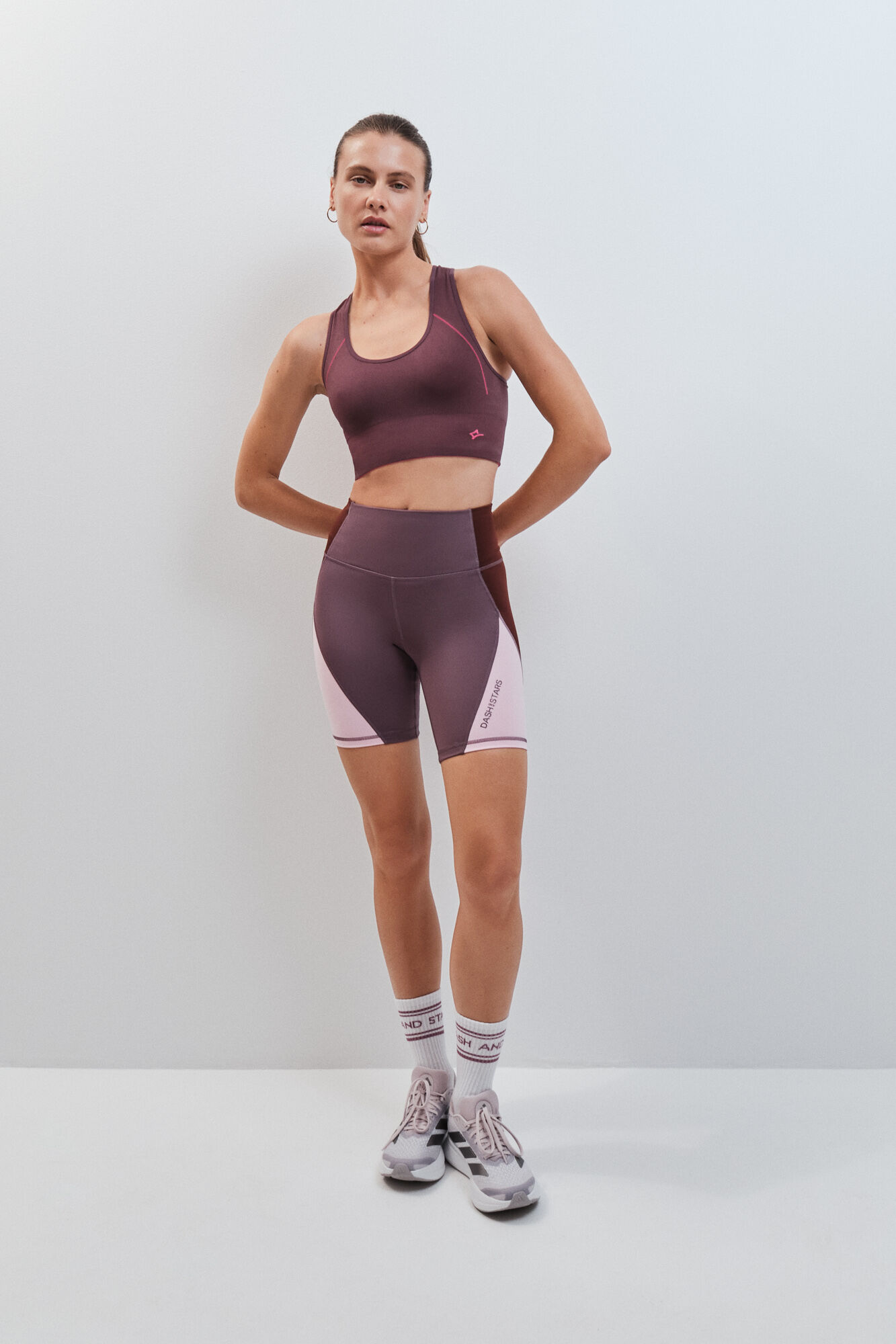 Dash and Stars Legging 4D STRETCH ciclista gren&aacute; rosa