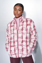 Dash and Stars Fecho-Éclair de sweatshirt com polar rosa chiclete rosa