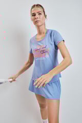 Dash and Stars T-shirt manga curta estampado azul azul