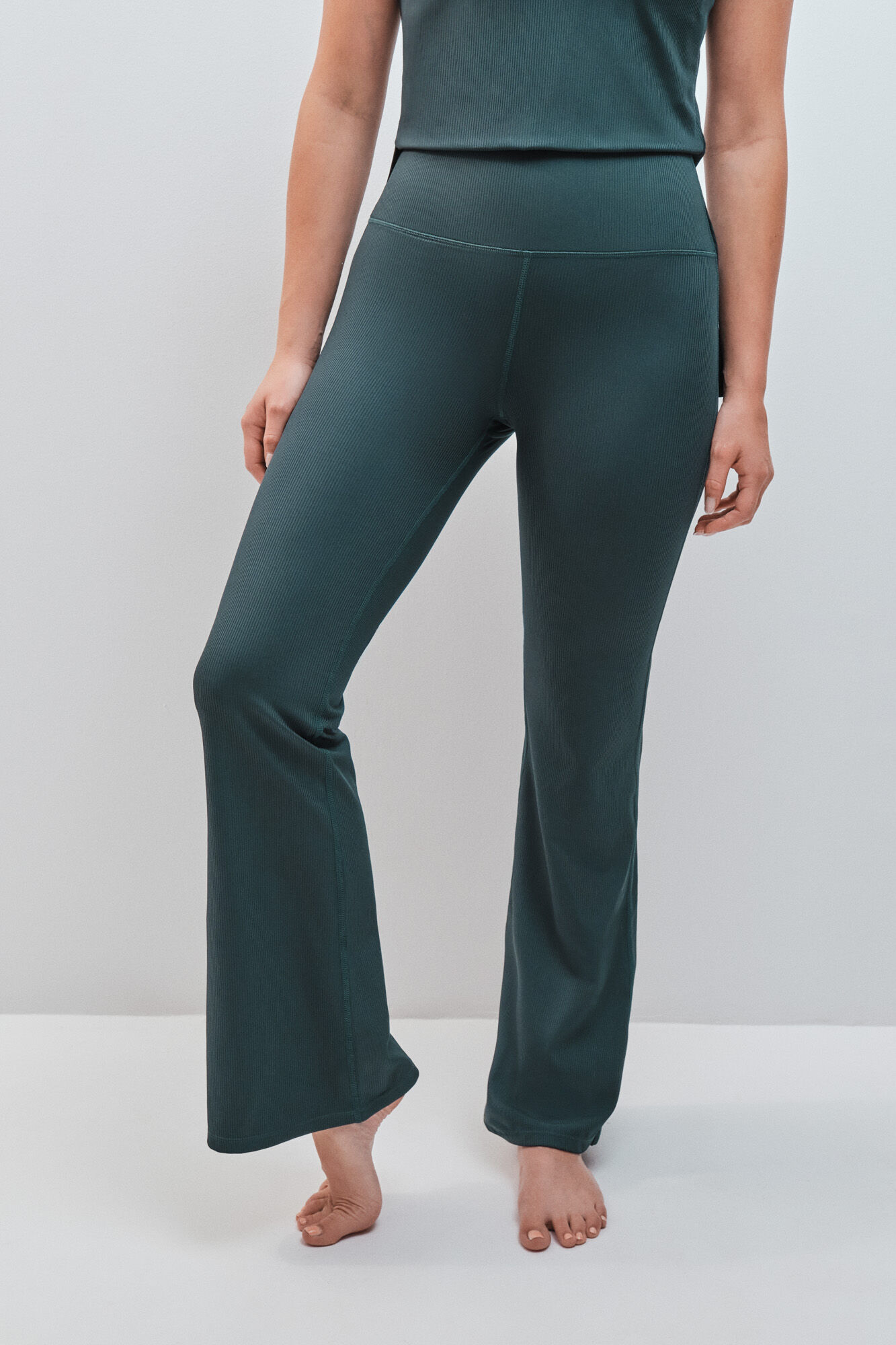 Dash and Stars Leggings flare canal&eacute; t&eacute;cnico verde azul