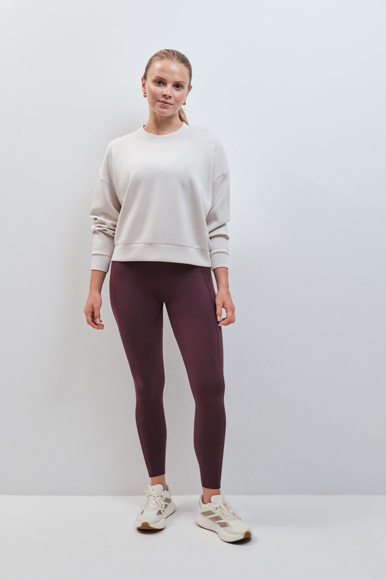 Dash and Stars Leggings COMPRESSIVE largo granate estampado