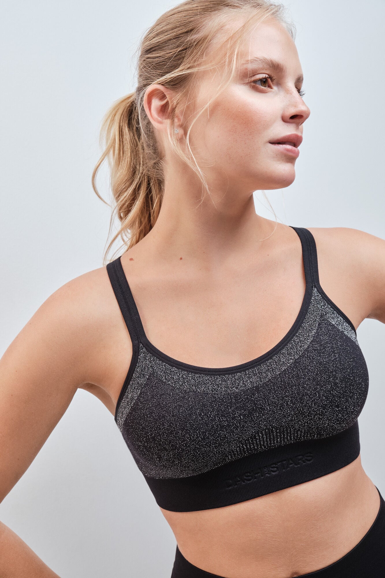Dash and Stars Soutien desportivo SEAMLESS COMFORT em lurex preto