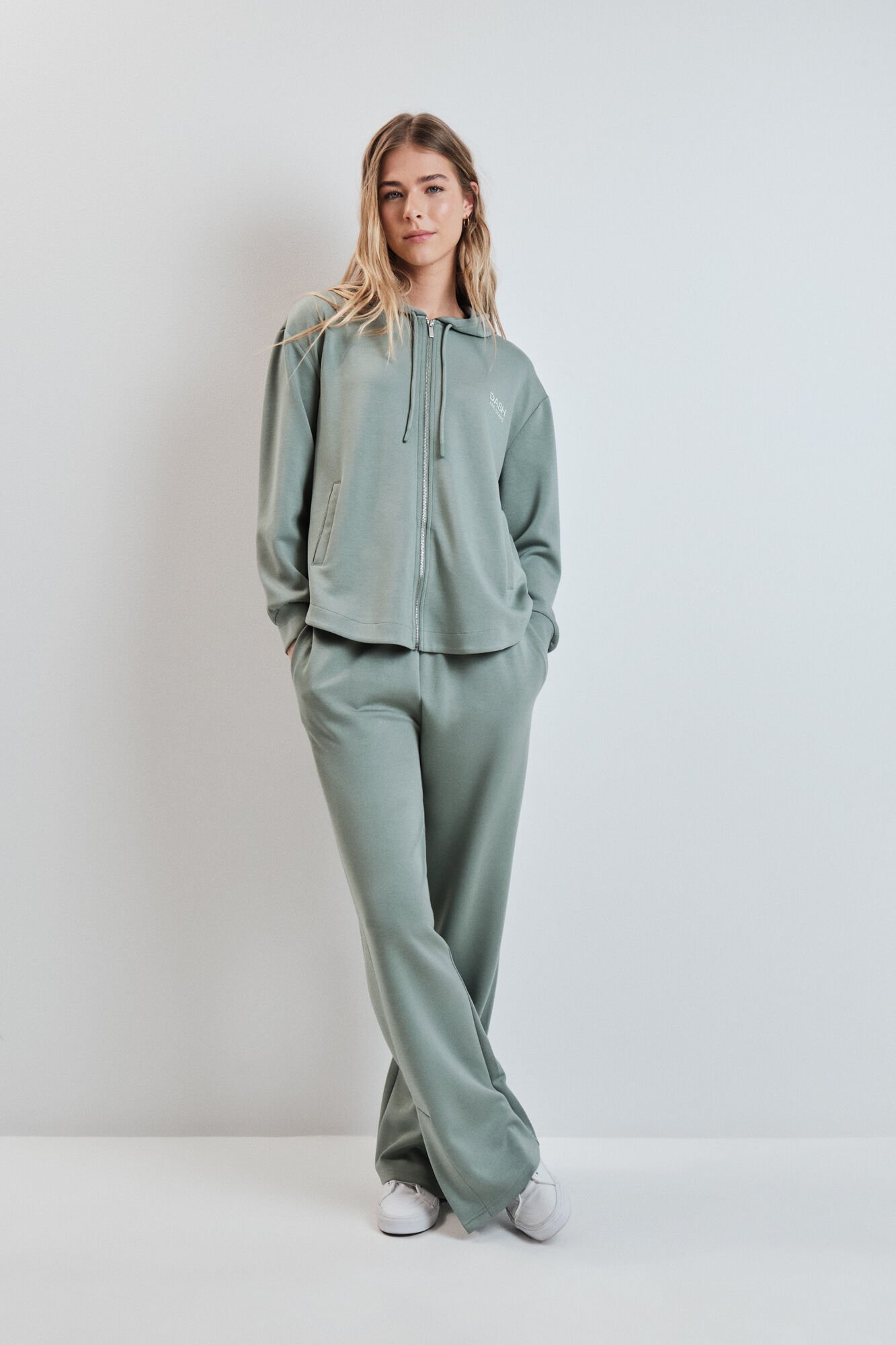 Dash and Stars Casaco com capuz em viscose suave verde verde