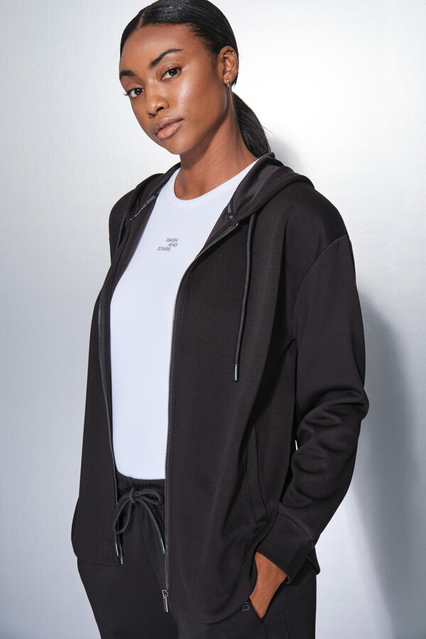 Dash and Stars Casaco preta com fecho-éclair  preto