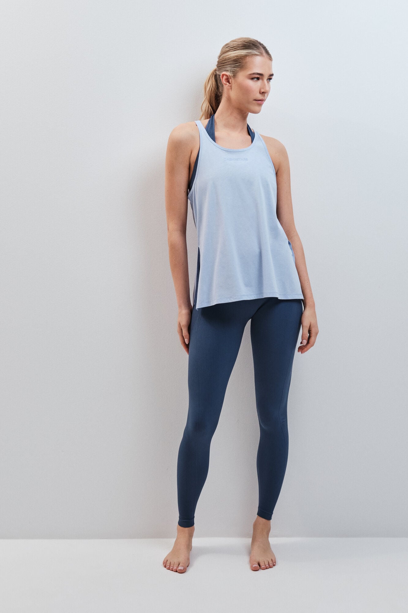 Dash and Stars T-shirt halter 100% algod&atilde;o azul azul