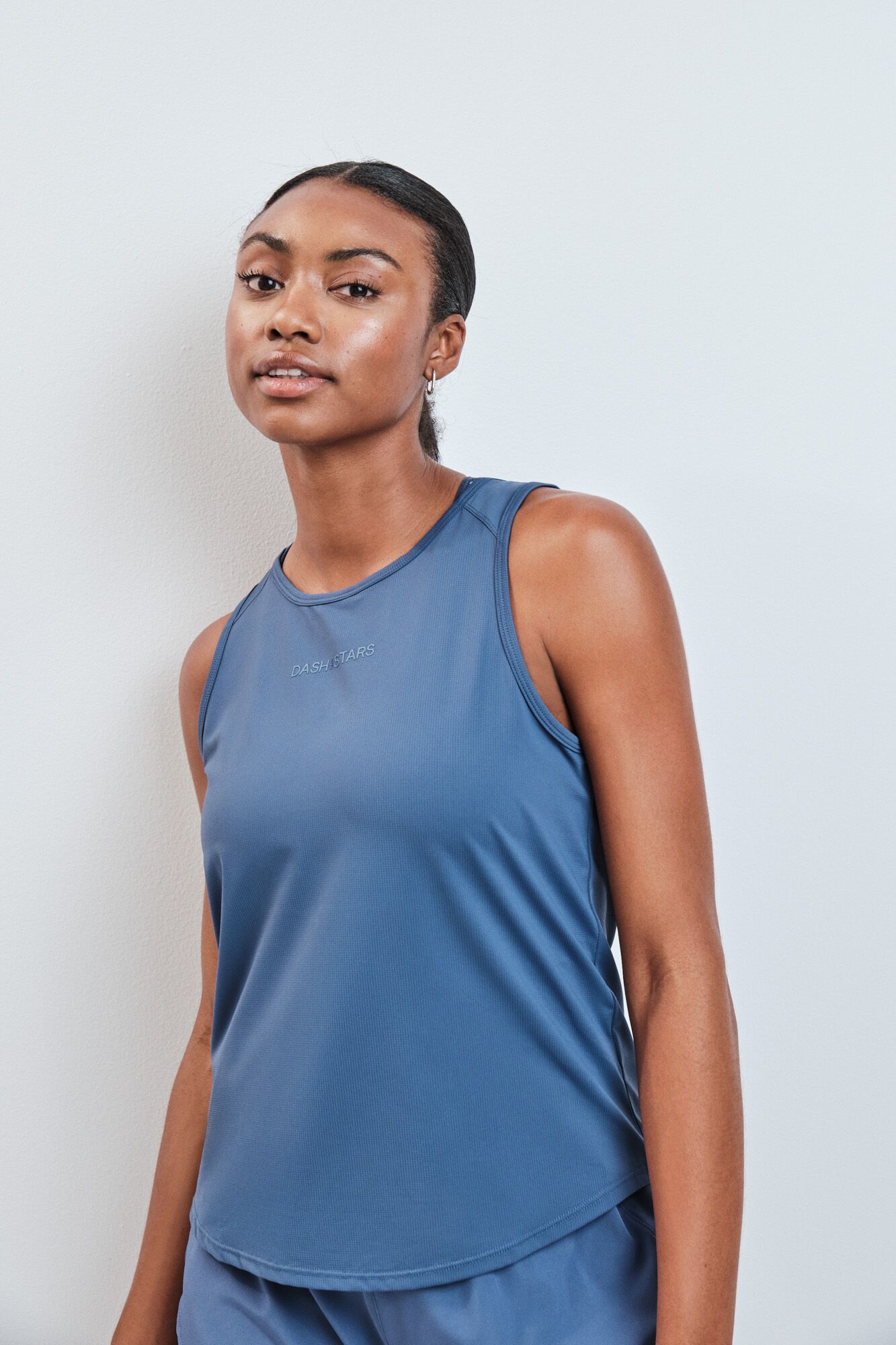 Dash and Stars T-shirt t&eacute;cnica sem mangas azul azul