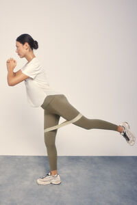 Dash and Stars Leggings COMPRESSIVE caqui logo estampado