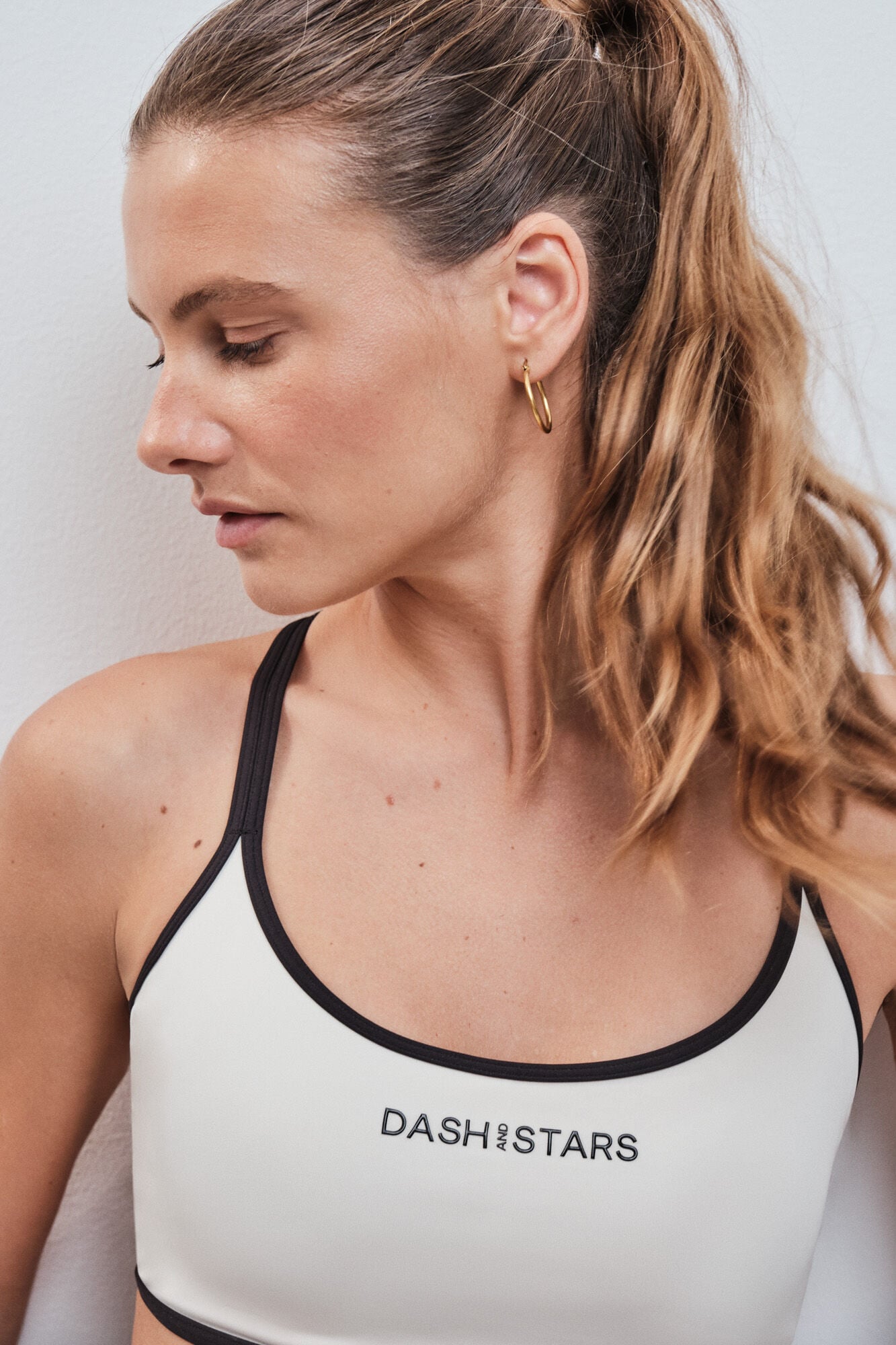 Dash and Stars Soutien desportivo 4D Stretch branco beige
