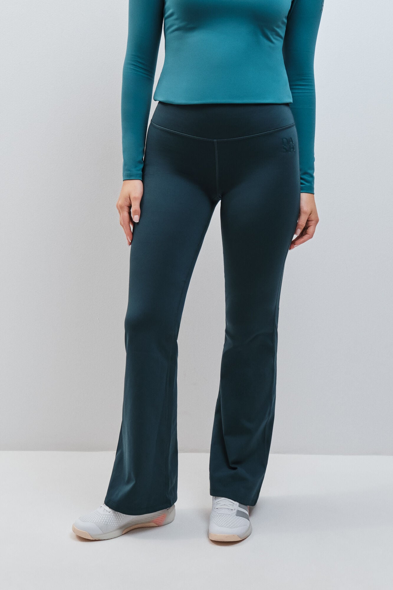 Dash and Stars Leggings flare t&eacute;rmicos compridos verde