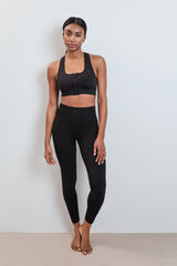 Dash and Stars Leggings Push Up SEAMLESS FIT pretos preto