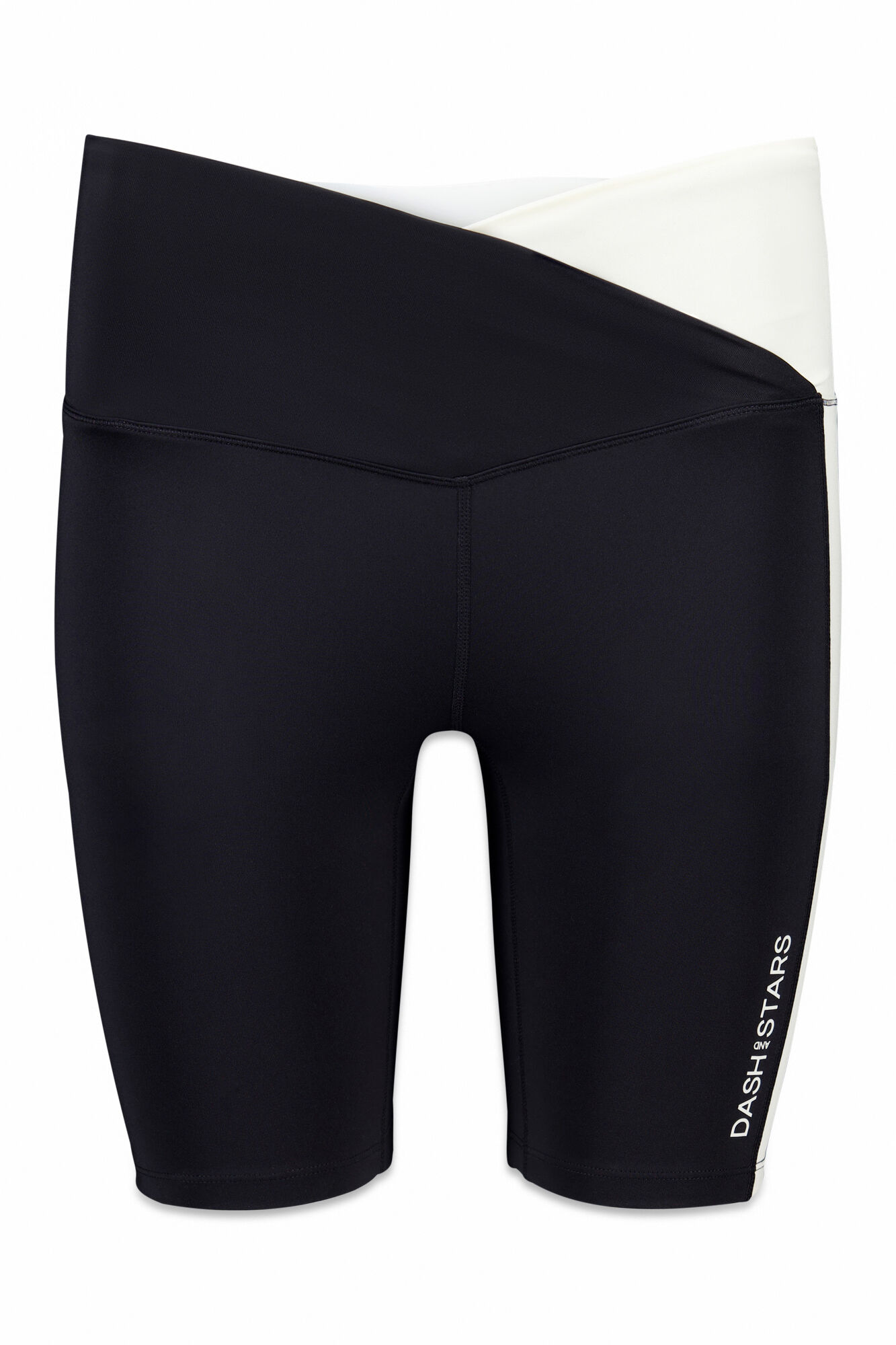 Dash and Stars Leggings de ciclismo 4D STRETCH pretas e brancas preto