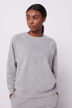 Dash and Stars Sudadera algodón logo gris gris