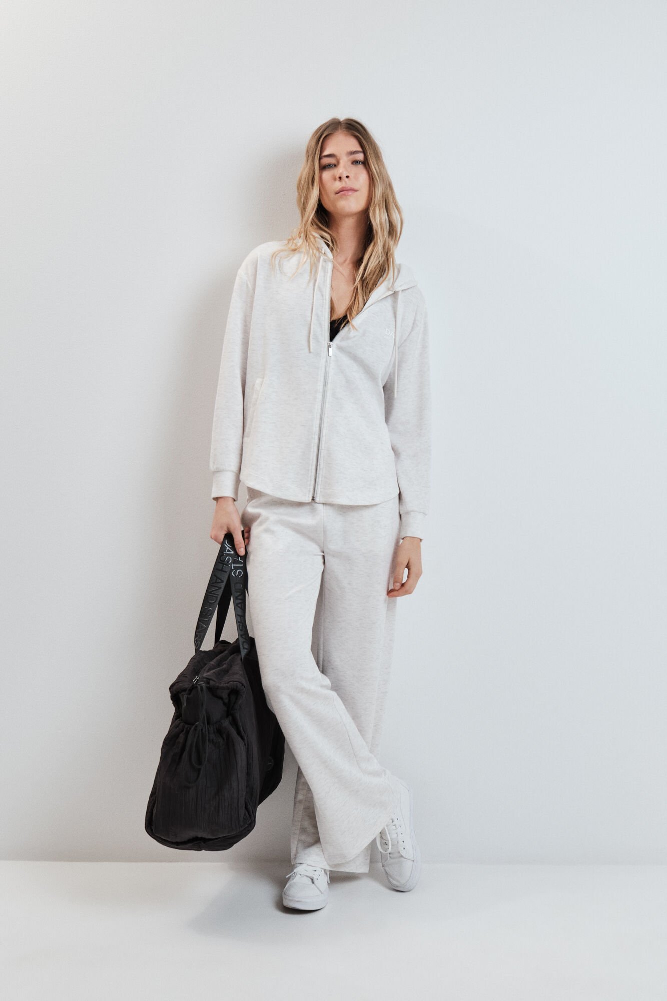 Dash and Stars Casaco com capuz em viscose suave cinzento cinzento