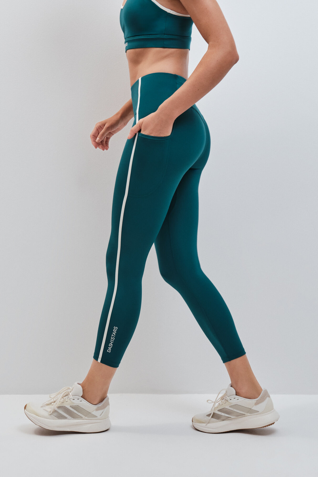 Dash and Stars Leggings crop 4D STRETCH verde