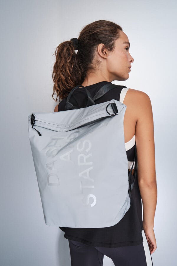 Dash and Stars Mochila multiposición nylon efecto metalizado negro